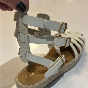 Dior Cream Espadrille Sandals